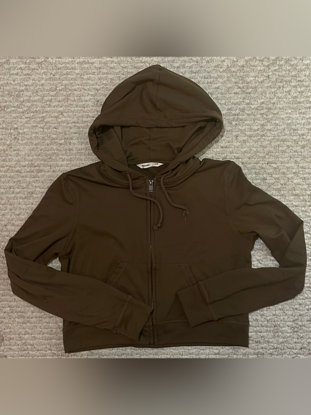 Bluenotes Brown Slim Crop Hoodie